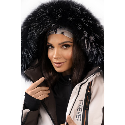 Женская горнолыжная куртка Freever NF 21630 бежевая