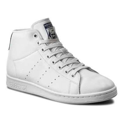 Кеди чоловічі білі шкіряні Adidas Stan Smith Mid Originals