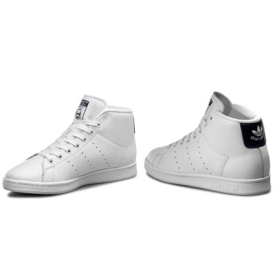 Кеди чоловічі білі шкіряні Adidas Stan Smith Mid Originals