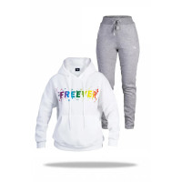 Спортивный костюм женский Freever WF 5409 белый с серым