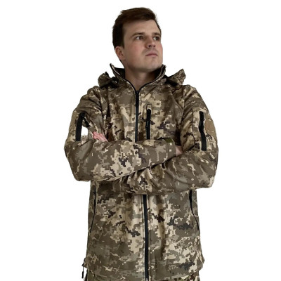 Куртка військова чоловіча SQUAD Tactical SoftShell піксель
