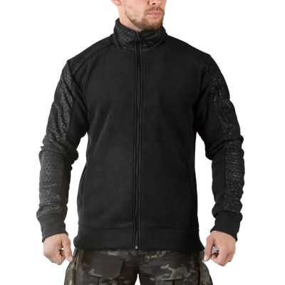 Флісова кофта Поліція Sota Black з липучками для шевронів