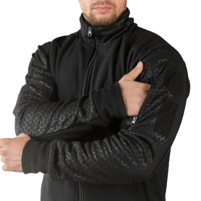 Флісова кофта Поліція Sota Black з липучками для шевронів